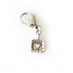 Square Heart Dangle - Sterling Silver